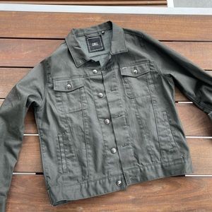 Obey Propaganda Denim Jacket Dark Green Olive Men’s Large